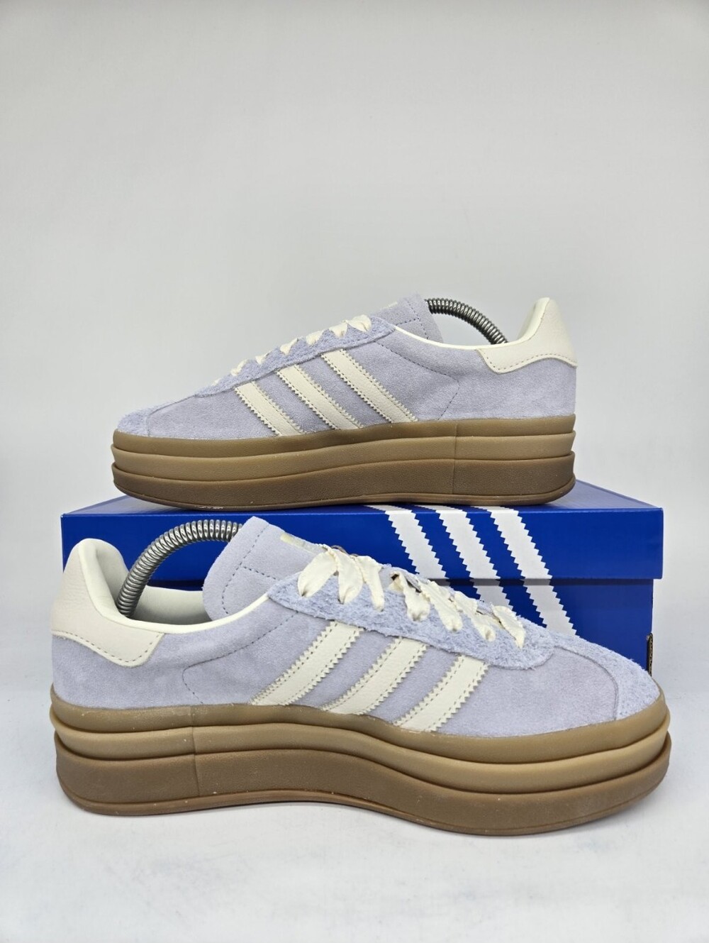adidas Women's Gazelle Bold IH4210 Crystal Sky Chalk Pearl Shoes Size 9 - Picture 5 of 8